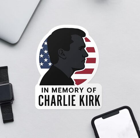 in Memory of Charlie Kirk Sticker Decal Notebook Car Laptop 5.5" in Saudi Arabia