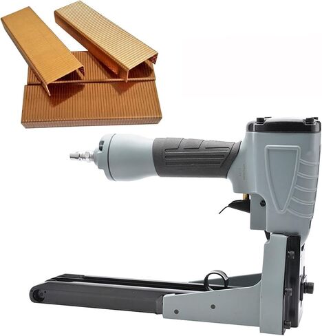 مسدس Carton Staple Conton المطلي بالهواء المضغوط ، Stapler Carton الصناعي ، مجموعة تسمير 15-18 ، عمق تسمير قابل للتعديل وضيق ، عدد 100 مساءً من المواد الغذائية ، لخطوط عبوات الصناديق البلاستيكية in Saudi Arabia