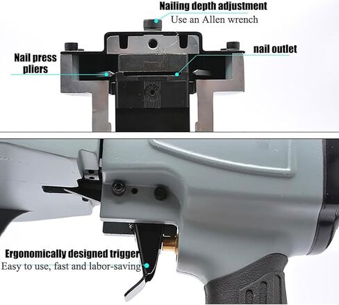 مسدس Carton Staple Conton المطلي بالهواء المضغوط ، Stapler Carton الصناعي ، مجموعة تسمير 15-18 ، عمق تسمير قابل للتعديل وضيق ، عدد 100 مساءً من المواد الغذائية ، لخطوط عبوات الصناديق البلاستيكية in Saudi Arabia