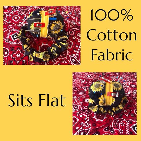 Handmade Sunflower Wrist Pin Cushion – Elastic Band Sewing Pincushion for Quilting, Embroidery, and Craft Projects – Hands-Free Needle Organizer – Seamstress & Quilter Essential in Saudi Arabia
