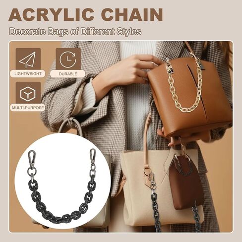 حزام Patikil Acrylic Presh ، 15 بوصة سلسلة أكريليك سلسلة محفظة استبدال سلسلة حقيبة اليد الفاخرة مقبض الأشرطة لحقائب يد DIY كتف الكتف in Saudi Arabia