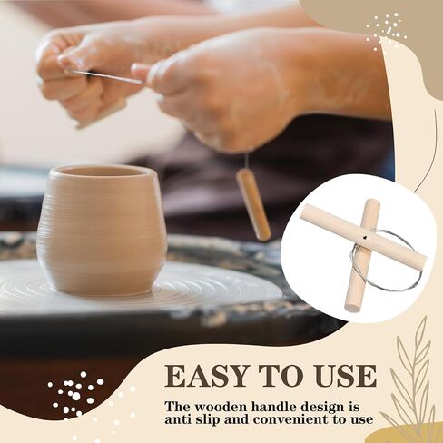 Yalikop 30 Pcs Wire Clay Cutter with Wood Handle Easy to Use Steel Wire Cutting Tools Cheese Dough Cutting Pottery Tools for Mud Line Pottery Clay Ceramic Art Sculpture Carving Tool Supplies in Saudi Arabia