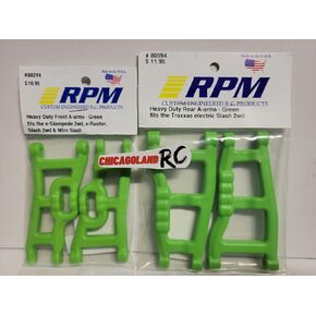 RPM 80244 Front & 80594 يشمل الخلفية Chicagoland RC Sticker Green A-Arms Arm 1/10 T R A X X A S SLASH 2WD VXL XL-5 RAPTOR in Saudi Arabia