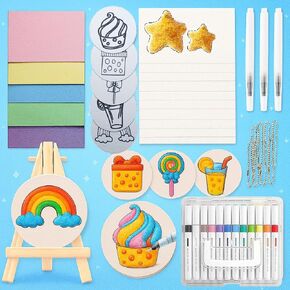 طقم الطلاء الملمس من OVOHAPIA 3D FOAM ، طلاء سحري منتفخ ، سحري 20 DIY Canvas Sponge Paper Art مع أوراق رسم فقاعة الفشار ، الحرف المرح (مجموعة بداية) in Kuwait