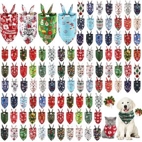 100 PCS Halloween Dog Bandanas Bulk Pumpkin Ghost Bat Dog Dagf Triangle Pet Neckerchief Pibs Admable Admable Respare Puppy Assume accessories for Grooming Supplies Small to Large Dogs Cat in Kuwait