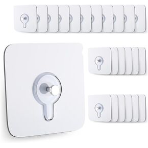 24 Pack-Adhesive Hooks, Waterproof Removable，Hooks for Walls no Damage，no Drill Picture Hangers，Sticky Hooks for Hanging in Saudi Arabia