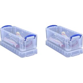 Really Useful Box Plastic Storage Box, 6.5 Liters, 17 1/2" x 7" x 6 1/4", Clear (Twо Расk) in Saudi Arabia