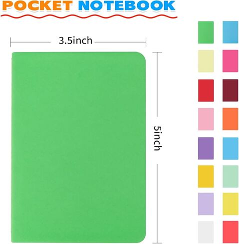 Mozyden 64 Pack Mini Notebook Bulk 3.4 × 5 بوصة المجلات الصغيرة المبطنة الجيب المبطنة مجموعة مفترحات غلاف ملونة للأطفال ، 30 ورقة/60 صفحة in Kuwait