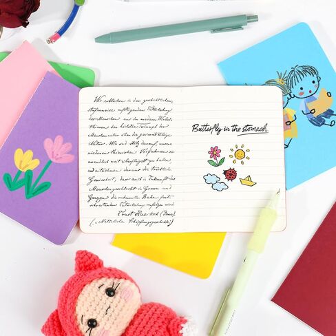 Mozyden 64 Pack Mini Notebook Bulk 3.4 × 5 بوصة المجلات الصغيرة المبطنة الجيب المبطنة مجموعة مفترحات غلاف ملونة للأطفال ، 30 ورقة/60 صفحة in Kuwait