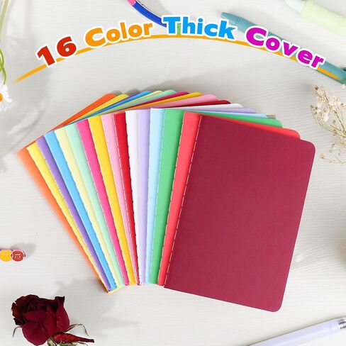 Mozyden 64 Pack Mini Notebook Bulk 3.4 × 5 بوصة المجلات الصغيرة المبطنة الجيب المبطنة مجموعة مفترحات غلاف ملونة للأطفال ، 30 ورقة/60 صفحة in Kuwait
