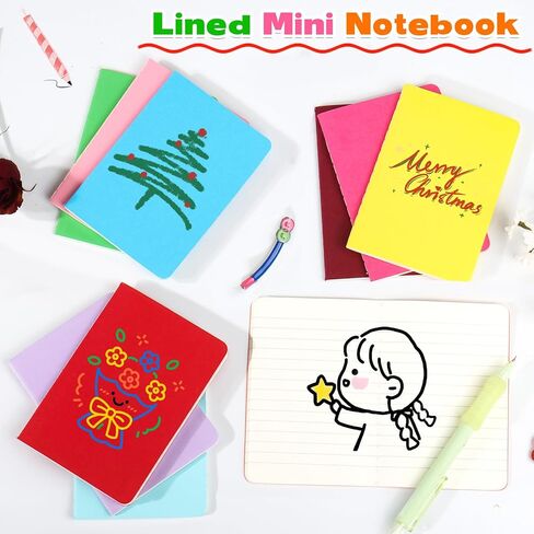 Mozyden 64 Pack Mini Notebook Bulk 3.4 × 5 بوصة المجلات الصغيرة المبطنة الجيب المبطنة مجموعة مفترحات غلاف ملونة للأطفال ، 30 ورقة/60 صفحة in Kuwait