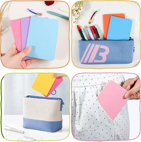 Mozyden 64 Pack Mini Notebook Bulk 3.4 × 5 بوصة المجلات الصغيرة المبطنة الجيب المبطنة مجموعة مفترحات غلاف ملونة للأطفال ، 30 ورقة/60 صفحة in Kuwait