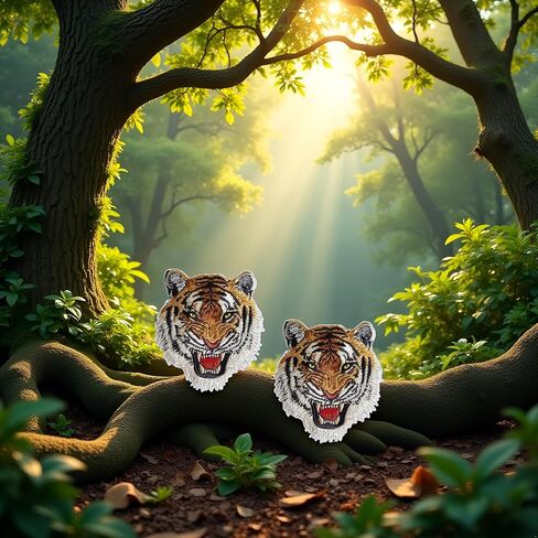 2 Pcs Tiger Face Sew on or Iron on Embroidery Patches for Jeans, Shirts, Hoodies, Blouses, Bags, caps, Backpacks, Purses,Tiger Face Appliques in Saudi Arabia