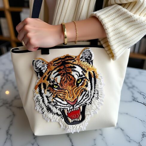 2 Pcs Tiger Face Sew on or Iron on Embroidery Patches for Jeans, Shirts, Hoodies, Blouses, Bags, caps, Backpacks, Purses,Tiger Face Appliques in Saudi Arabia
