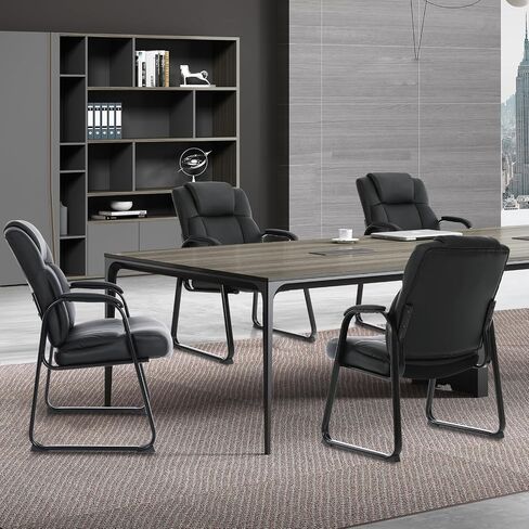 CLATINA Big and Tall 500 lbs Waiting Chair, Leather Guest Reception Chairs with Padded Arm Rest for Waiting Room Office Home and Meeting Conference-Black in Saudi Arabia