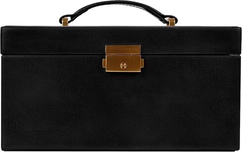 Time Resistance Jewelry Box - Full Grain Leather Jewellery Organizer - Accessories Storage - Key Lock Box for Women in Kuwait