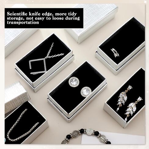 Tenceur 100 Pcs Cardboard Gift Boxes 3.5 x 3.5 x 1.2 Inches Cardboard Jewelry Boxes Kraft Case with Sponge Pad Bulk Necklace Earring Bracelet Boxes for Jewelry Gift Storage Packaging Display in Kuwait