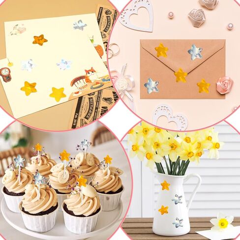 1000 PCS 1" Small Holographic Glitter Star Stickers, Self Adhesive Metallic Glitter Foil Stickers Gold and Silver Sparkly Star Sticker for Kids Students Teachers Supplies in Saudi Arabia