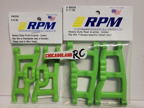 RPM 80244 Front & 80594 يشمل الخلفية Chicagoland RC Sticker Green A-Arms Arm 1/10 T R A X X A S SLASH 2WD VXL XL-5 RAPTOR in Saudi Arabia