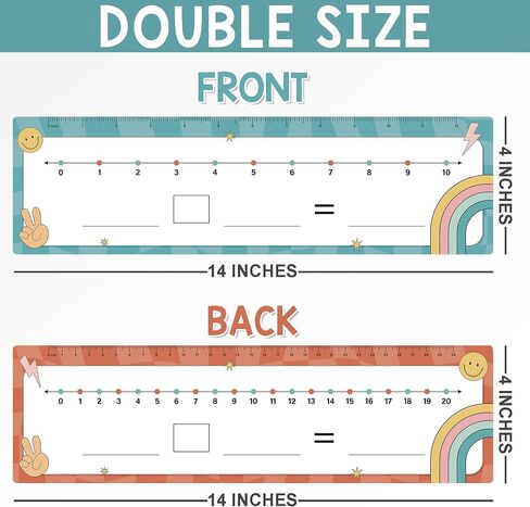 26 Pack Boho Number Line Dry Erase Boards Cards, 14"x4", Double-Sided, Math Manipulatives for Kids, Student, Kindergarten Elementary Special Education 1st Grade Classroom Must Haves in Kuwait
