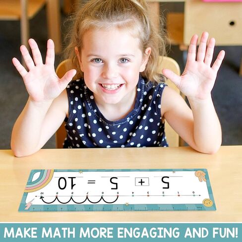 26 Pack Boho Number Line Dry Erase Boards Cards, 14"x4", Double-Sided, Math Manipulatives for Kids, Student, Kindergarten Elementary Special Education 1st Grade Classroom Must Haves in Kuwait