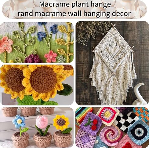 12 لفات الطبيعية macrame الحبل 3 مم × 1308 ياردة ، خيوط قطنية طبيعية ، سلسلة macrame ملونة ، حبل قطني للحياكة الحرف DIY ، شماعات النبات ، ديكور (اللون الكلاسيكي 3 مم × 1308 ياردة) in Kuwait