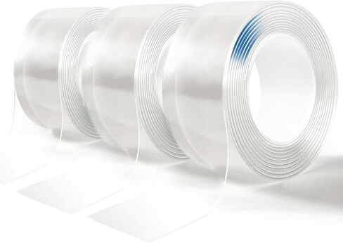 Double Sided Nano Tape Heavy Duty, 1.2''x120''(10ft) Transparent Mounting Tape, Reusable Wall Tape Strong Adhesive for Home, Office, Rug, Carpet & DIY,3Rolls in Saudi Arabia