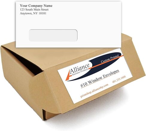 Custom Printed #10 Window Envelopes - Bright White Wove #10 Smooth Finish Professionally Printed (2500) in Kuwait