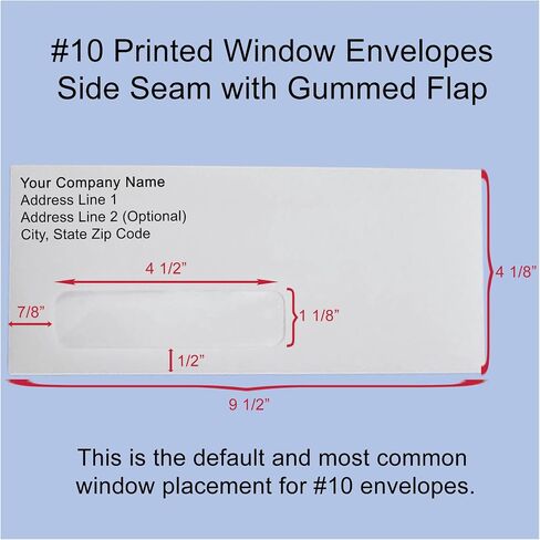 Custom Printed #10 Window Envelopes - Bright White Wove #10 Smooth Finish Professionally Printed (2500) in Kuwait