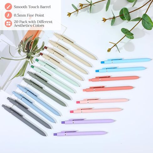 Cobee 20 PCS Asesthetic Gel Ink Als ، 0.5 مم لطيف الحبر الأسود الحبر الأسود PEN POINT GEL ALS SURME in Kuwait