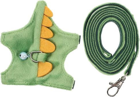 VICASKY Dinosaur PET Harness Random Color Bell Wear-Resistant Ferret Leash Harness Cartoon Design for Small Pets for Walking and Outdoor Use in Saudi Arabia