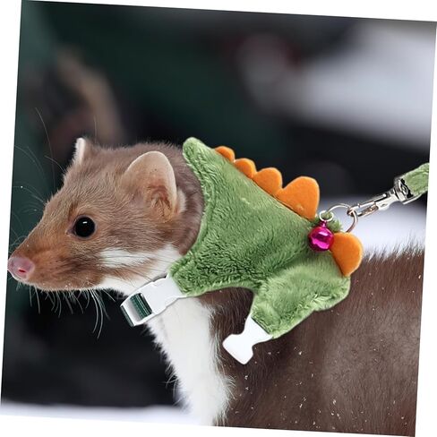 VICASKY Dinosaur PET Harness Random Color Bell Wear-Resistant Ferret Leash Harness Cartoon Design for Small Pets for Walking and Outdoor Use in Saudi Arabia