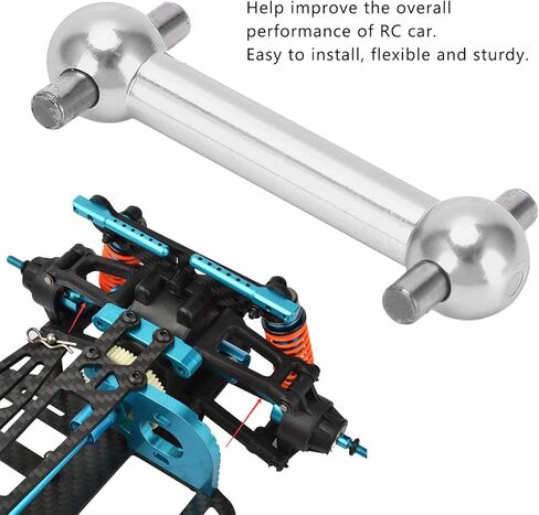 Dog Bone Shaft, 4PCS Aluminum Alloy Dog Bone Drive Shaft Set for TT01 TT02 RC Car Upgrade Parts RC Car Part (Silver) in Saudi Arabia