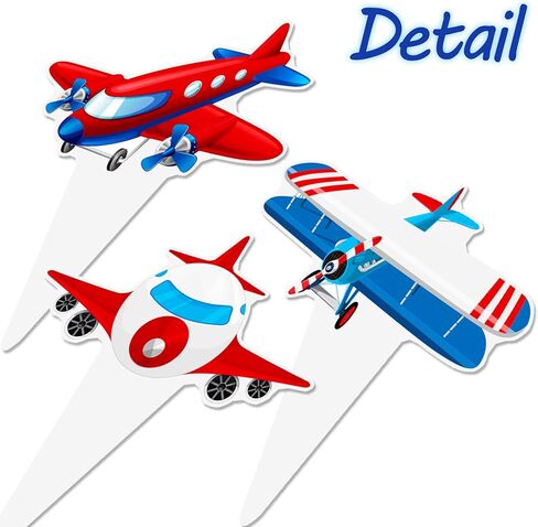 Airplane Cupcake Toppers Airplane Birthday Party Decorations 48PCS Plane Cupcake Picks Aircraft Helicopter Cake Decor for Aviation Theme Pilot Baby Shower Birthday Party Supplies in Saudi Arabia