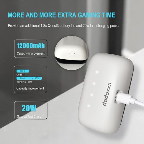2PACK 12000mAh Battery for BOBO VR S3 Pro and E3 Pro Replacement for BOBOVR B100 Hot-Swap Battery Accessories, Magnetic Connectors in Saudi Arabia