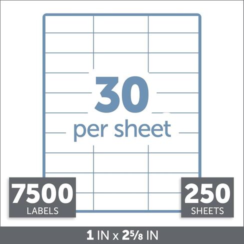 Office Depot White Inkjet/Laser Advice Labels ، 1in. x 2 5/8in. ، صندوق من 7500 ، 505-O004-0005 in Saudi Arabia
