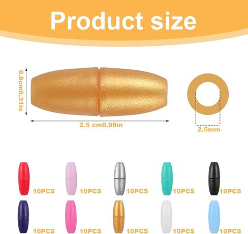 100PCS Lanyard Clasp, Elastic Adjustment Breakaway Clasp, Break Away Lanyard Clasps, for Necklaces, Bracelets, Hooks, Lanyards, Jewelry, Bead Barrel Connector, 10 Colors in Kuwait