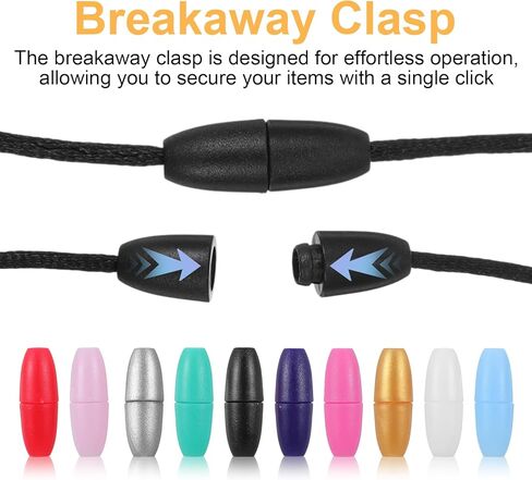 100PCS Lanyard Clasp, Elastic Adjustment Breakaway Clasp, Break Away Lanyard Clasps, for Necklaces, Bracelets, Hooks, Lanyards, Jewelry, Bead Barrel Connector, 10 Colors in Kuwait