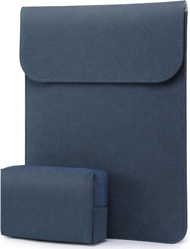 HYZUO 13.3-14 Inch Laptop Sleeve for MacBook Pro 14 M4/M3/M2/M1 Pro/Max A3401 A3185 2025-2021, MacBook Air 13 2017-2012, 13.5-13.8 Surface Laptop, Faux Suede Leather Case with Pouch, Midnight Green in Saudi Arabia