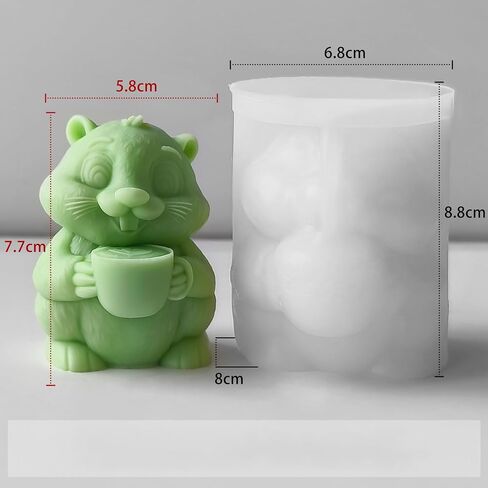 Squirrel Molds Animal Resin Mold - Resin Casting Silicone Molds for Home Decor & Candle Making Wave Spiral Mold in Kuwait