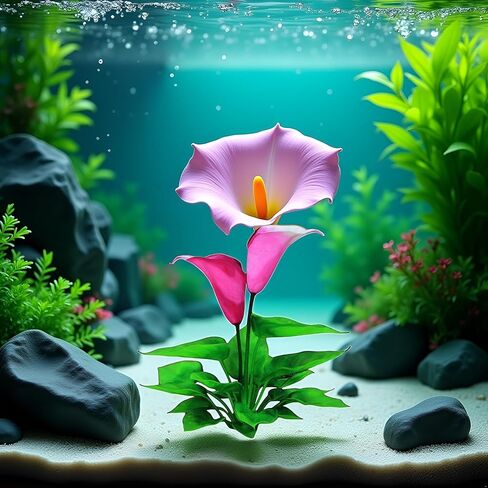 Artificial Aquarium Plants,Flower Aquarium Decoration Artificial Aquatic Plant Waterweed Craft Silk Plastic Plants,Artificial Fish Tank Decorations,Used for Household and Office Simulation Hydroponic in Kuwait