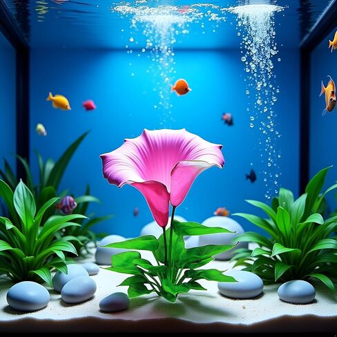 Artificial Aquarium Plants,Flower Aquarium Decoration Artificial Aquatic Plant Waterweed Craft Silk Plastic Plants,Artificial Fish Tank Decorations,Used for Household and Office Simulation Hydroponic in Kuwait