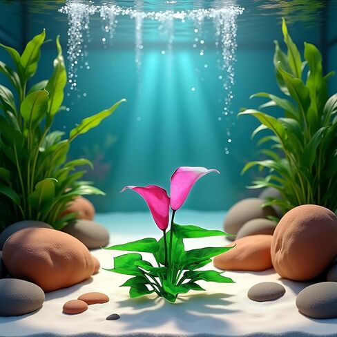 Artificial Aquarium Plants,Flower Aquarium Decoration Artificial Aquatic Plant Waterweed Craft Silk Plastic Plants,Artificial Fish Tank Decorations,Used for Household and Office Simulation Hydroponic in Kuwait