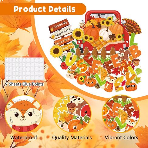 yquqwn 70 PCS درس الخريف ، زخارف Board Bulletin Be Leaf في نفسك ، لوحات نقاط الورق مع نقاط الغراء لزخارف الفصول الدراسية في المدرسة ، in Saudi Arabia