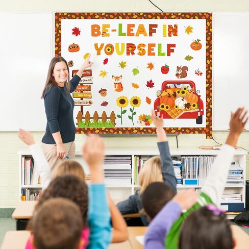 yquqwn 70 PCS درس الخريف ، زخارف Board Bulletin Be Leaf في نفسك ، لوحات نقاط الورق مع نقاط الغراء لزخارف الفصول الدراسية في المدرسة ، in Saudi Arabia