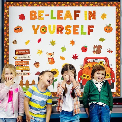 yquqwn 70 PCS درس الخريف ، زخارف Board Bulletin Be Leaf في نفسك ، لوحات نقاط الورق مع نقاط الغراء لزخارف الفصول الدراسية في المدرسة ، in Saudi Arabia