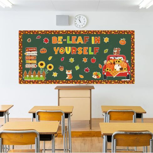 yquqwn 70 PCS درس الخريف ، زخارف Board Bulletin Be Leaf في نفسك ، لوحات نقاط الورق مع نقاط الغراء لزخارف الفصول الدراسية في المدرسة ، in Saudi Arabia