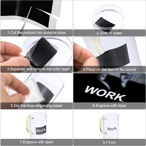 PATIKIL 15.3x10.4 Inch Laser Engraving Paper, 2 Pcs Laser Engraving Marking Color Paper for Fiber Laser Marking and Engraving on Metal Ceramics Glass, Black in Saudi Arabia
