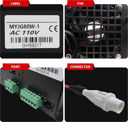 100W امدادات الطاقة ليزر 110 فولت لأنبوب ليزر 80W-120W ، مزود طاقة ليزر CO2 لآلة نقش وقطع بالليزر (100W) in Kuwait