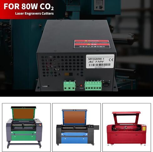 100W امدادات الطاقة ليزر 110 فولت لأنبوب ليزر 80W-120W ، مزود طاقة ليزر CO2 لآلة نقش وقطع بالليزر (100W) in Kuwait